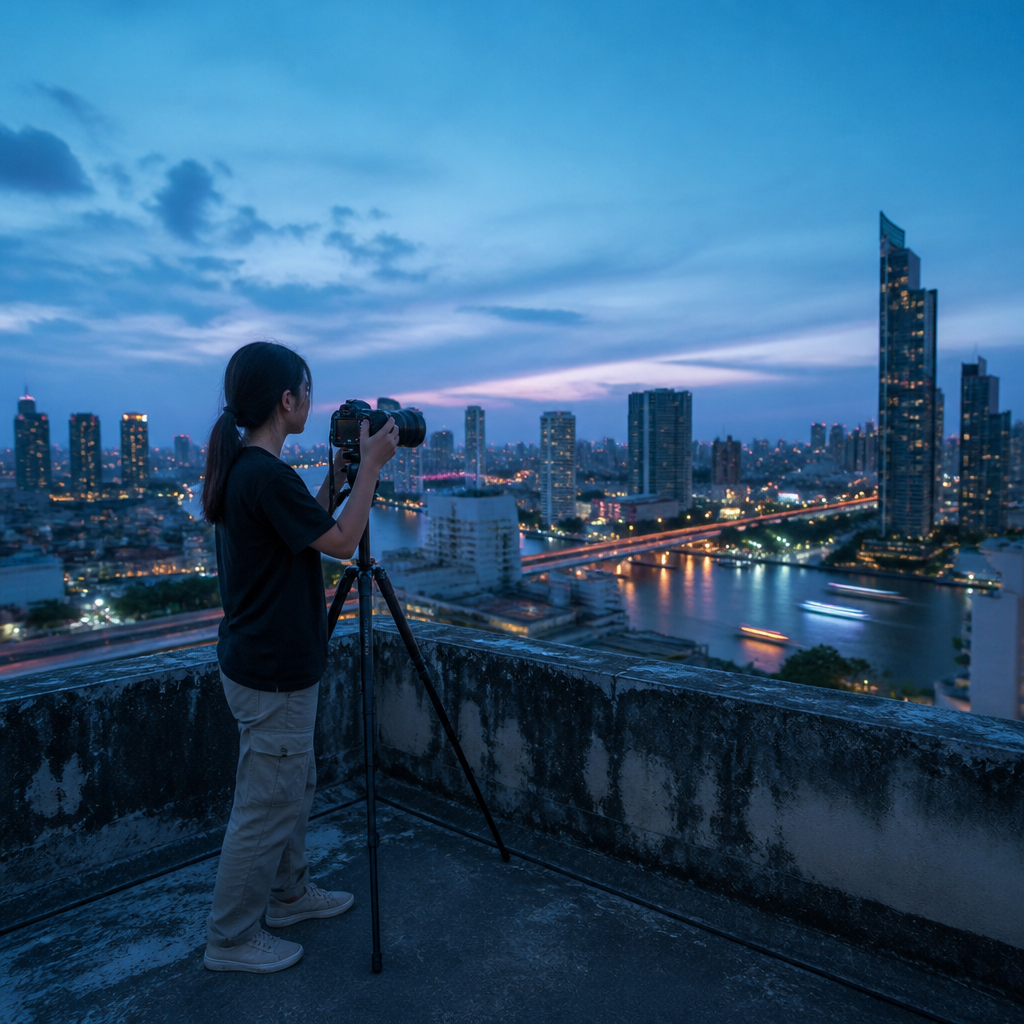Blue Hour Magic ช่วงเวลาทองคำ 15 นาทีที่เปลี่ยนภาพถ่ายทางอากาศธรรมดาให้ดูแพงระดับอินเตอร์